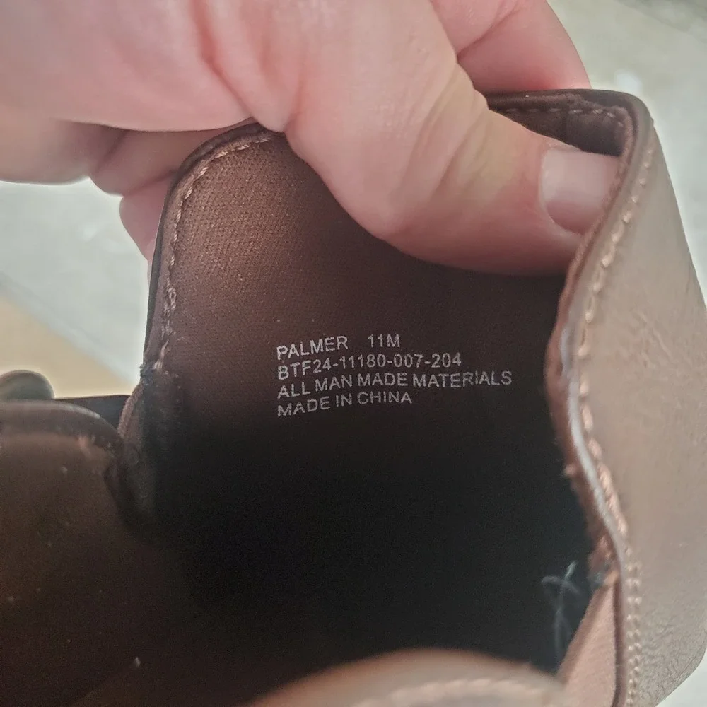 Baretraps Palmer Women Ankle Bootie Sz 11 M Brush Brown Leather Buckle Round Toe